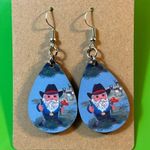 Cowboy Gnome Teardrop Dangle Pierced Earrings Photo 0