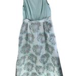 Aidan Mattox  Formal Maxi Dress Pockets Floral Aqua Blue White Sleeveless 12 Photo 0