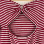 Free People Red Grey Frenchie Striped Burnout Quarter Sleeve T-Shirt Dress Photo 7