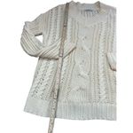 Active USA  cable knitted creme colored sweater long size medium Photo 5