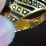 Opal black onyx gemstone 18k gold plated ring size 7.5 Photo 6