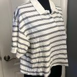 American Eagle women’s  cropped striped collared shirt Photo 2