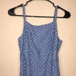 Old Navy  Women’s Linen Blend Blue Chambray White Polka Dots Tank Dress Photo 1