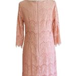 Jessica Howard Dress Blush Pink Lace 3/4 Sleeve Lined Sheath Party Size 8P Photo 4