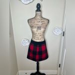J.Crew Red & Black Buffalo Check Plaid 100% Wool Mini Skirt Size 10 Photo 1