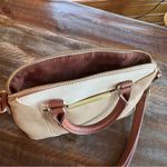 Cream & Brown Faux Leather Women's Handbag Photo 3