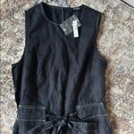 Madewell Contrast-Stitch Relaxed Straight-Leg Jumpsuit in Linen Photo 2