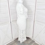 Lumiere Crochet Lace Crop Top Midi Pencil‎ Skirt Set White Large Boho Photo 2