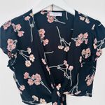 Flynn Skye  'That's a Wrap' black tie waist crop SS T size small Photo 0