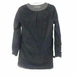 Women’s XS Wool Blend Longline Coat Herringbone Minimalist Zip Front Overcoat Gray Photo 13