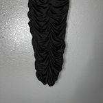 Black Ruched Bodycon Maxi Dress Medium Stretchy Strapless Evening Gown Photo 6