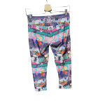 Onzie Bold Floral Print Stripe Cropped Leggings Size S/M Photo 3