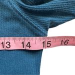 Free People Downtown Girl Blue Cold Shoulder Long Sleeve Ribbed Top Shirt Photo 3