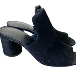 Vince Black Tanay Suede Leather Slide Mule Block Heel size 9 Photo 0