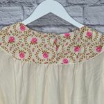 Vintage Prom'n Nod Long Sleeve Short Nightgown Beige Floral 60s Nylon Blend M Size M Photo 4