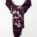 American Eagle Off Shoulder Tie-Dye Purple Bodysuit Size XS Photo 5
