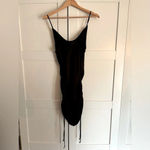 Free People  Womens Dress in Black Size Small Ruche Detail Silky Sexy Photo 3