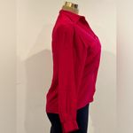 Jones New York Candy Apple Red Light Blouse Hidden Buttons. 1 Pocket & Pleated On One Side.Sz 8 Photo 4