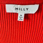 Milly Cross Front Long Sleeve Knit Red Gold Buttons Sweater Top Shirt Size M Photo 10