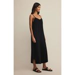 Z Supply  Women's Black Scoop Neck Cropped Length Flared Jumpsuit Size Large Photo 2