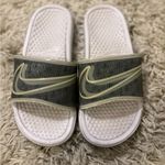 Nike Benassi LX White Gray Slides Size 6 Photo 3