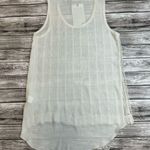 Tea N Rose Women's Hot Mama Tank Top S SM Small Ivory Cream Sheer Hi Low Crochet Photo 3