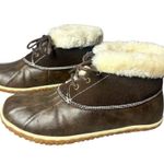 Minnetonka Women’s  TEGA Winter Boots Dark Brown 87302 Faux Fur Lining Size 8 M Photo 2