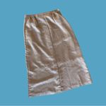 Vintage 90s Tan Faux Suede Button Down Midi Skirt 🔥 Size 10 Photo 2