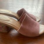 Sophia Milano pink floral suede heeled sandals Photo 0