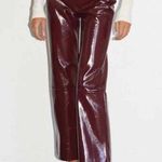LNA Faux Leather Patent Crinkle Pants Size Large Wine Photo 0