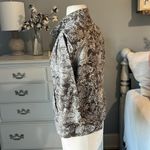 Croft & Barrow Linen Cotton Jacket Brown Print Blazer Womens Petite Small Photo 3