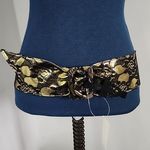 Reversible Metallic Gold and Black Lace Wide Belt New Photo 0