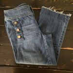 Chico's  Blue Ankle Cropped Jeans with Distressed Hem Photo 5