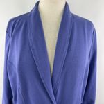 Susan Graver Small Purple Jersey Knit Blazer 1 Button Pockets Stretch Photo 1