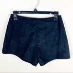 Nasty Gal Black Velour Embroidered Side Zipper High Rise Shorts, Size 4 Photo 1