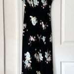 Evan Picone Black Floral 90s V Neck Flutter Sleeve Midi Sun Dress 10P Lined Photo 10