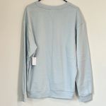 NWT Designs Untitled Sweatshirt Blue Pink Flower Smiley Face Photo 6