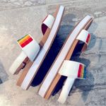 Soludos  Sandals with Rainbow Embroidery White Multicolor Size 9.5M NEW with Box Photo 4