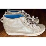 Adidas  Honey Heel Hidden Wedge Mid Top Sneakers Silver Metallic Size 10 EUC!! Photo 2