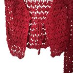 ATELIER SOLANA Venus Alpaca Tie Front Cardigan Poppy‎ Small Red Photo 3