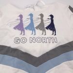 Disney Frozen 2 Go North White Crop Hoodie NWT Photo 4