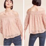 Deletta  Blush Lace Off Shoulder Blouse Photo 1