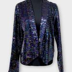 Essue Multi-colored sequin cropped tuxedo jacket Size S Photo 1