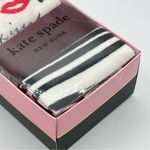 Kate Spade Crew Lips Print Striped Solid 3 Pairs Crew Socks Gift Box Photo 1