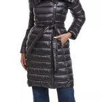 via spiga Asymmetrical Belted Puffer Coat Women's Medium Blue Winter Outerwear Photo 0