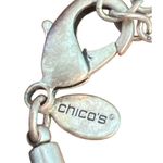 Chico's  Multi-Strand Black Leather Necklace Purple Stone Pendant Silver Tone Adj Photo 4