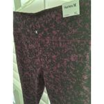 Hurley Size XL Women's Black & Purple Inside Waist Pocket Ankle Leggings NWT Photo 6