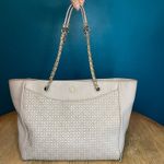 Tory Burch  Embossed Leather Bryant East West Tote Gray Shoulder Bag Le Fleur Photo 0