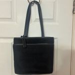 Ralph Lauren LAUREN Black Canvas Tote Bag Leather Trim Shoulder Handbag Vintage Photo 3