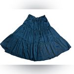 Cynthia Rowley  Black Satin Silky Tiered Maxi Skirt Elegant & Flowy 🖤 Photo 3